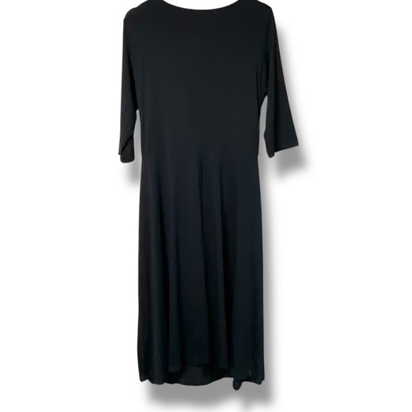 DIANE KENNEDY Navy Blue Jersey Knit Maxi Dress Wrap Tie Front MADE IN CANADA 0X - Picture 3 of 7